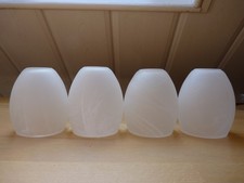 4 x Lampen Glasschirme für Fischer-Leuchten Alabaster-weiß