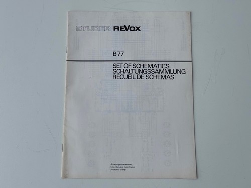 Revox b77 set schematics - revox,