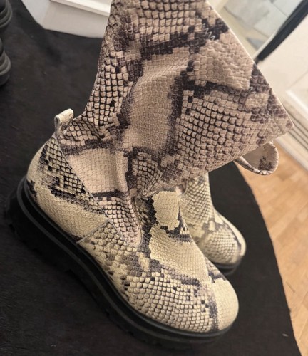 Leder boots schlangenprint - leder,