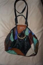 Handtasche, Leder, Flicken , Vintage, used-look,  70er Jahre