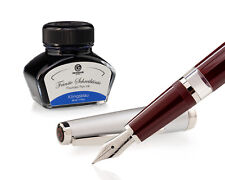 Füllhalter Set Cleo Skribent Classic Metall, Kolben-Füller, M-Feder u 30ml Tinte