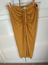 Berschka Wickelrock Maxi Tick Orange Gr. S  Geraffter Rock 