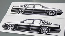 Opel Senator Sticker Silhouette 2x Opel Senator B 3.0 24V Aufkleber Schwarz neu