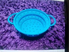 QVC Küchensieb Silikon Platzsparsieb mit Griff Faltsieb Nudelsieb