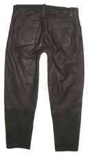 " ANGELO LITRICO " Herren-  LEDERJEANS / Nubuk- Lederhose schwarz- braun Gr. 52