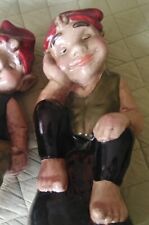 NEU!1St.Deko Garten Fenster"Wichtel"Keramik Handarbeit glasiert 14x30cm NP:14,99