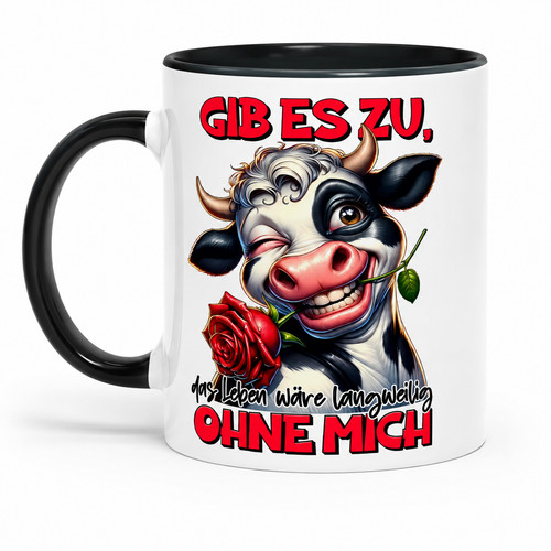 Lustige kuh tasse spruch gib - tasse, |