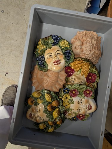 Keramik wandmasken gesichter - keramik,