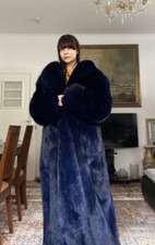XL Blaufuchs Royal Blau Blue  fox Volpe Renard Fuchsmantel Pelzmantel  Pelz