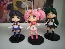 Sailor Moon Chibi Figuren 3er Set Pluto Chibi Moon  und Saturn ca 10 cm