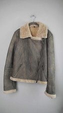 Lammfelljacke Grau Beige XL