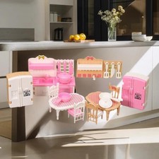 Puppen haus Miniatur Doppel tür Kühlschrank Estisch Modell Dekor Spielzeug 1:12