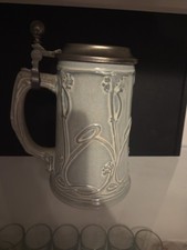 Bierkrug mit Zinndeckel WMF