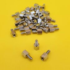 50 Stk. Abstandbolzen M3x6 Messing vernickelt Distanzstücke Distanzbolzen