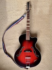 Tellson Gitarre Archtop / Jazz  1950ER/1960ER Jahre - Redburst Vintage mit Gurt