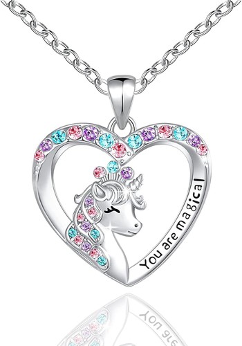 Einhorn herz halskette - einhorn,