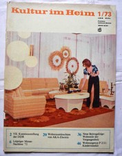 DDR Zeitschrift KULTUR IM HEIM von 1/1973 , Sitzmöbel, Leipziger Messe , Gobelin