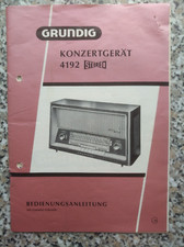 Grundig Bedienungsanleitung Schaltplan zum Konzertgerät 4192 Stereo - 1960