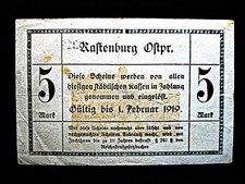 Rastenburg Ostpreußen  5 Mark