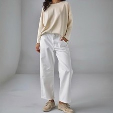 Damen Jeans M 38 Weiß White