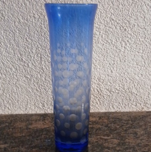 Glasbecher blau punkte dekor - glasbecher, punkte-dekor