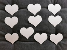 10x Magnetfolie Herz weiß Matt 70mm x 75mm x 0,8mm Hochzeits-Deko Autoschmuck