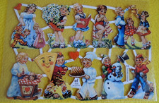 1x Poesiebilder Oblaten Kinder 7036 Nostalgie Menschen Glanzbilder Drachen Schne