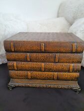 CD AUFBEWAHRUNG Truhe Holz mit Kunstleder Metallfüße für 20 CDs Magnetverschluß