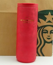 Starbucks Tumbler Thermobecher Edelstahl Brushed rot mit Schriftzug 16oz NEU