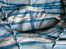 CECIL Shirt mit Kapuze - Größe 46 (XL) -  Blau / Weiß / Grau