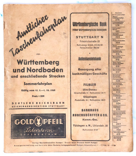 Deutsche reichsbahn kursbuch - reichsbahn,