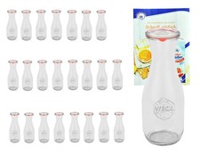 24 Weck Gläser 1L Saftflasche Deckel Gummi Klammer Einmachglas Einweckglas Glas