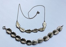 Vintage Silber 835 Kette markenlos  + Armband von Theodor Klotz TeKa Blätter