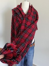 Esprit Tuch Schal Decke kariert 2x1m warm Poncho Cape