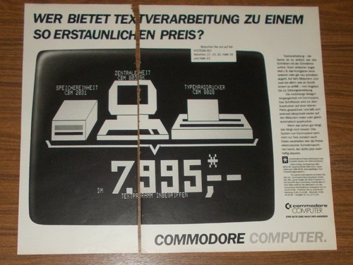 Seltene werbung commodore - commodore, cbm