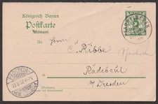Pfarrkirchen 29. 8. 1907  " Heimatbeleg " mit Antwort-Ganzsachen-Postkarte P 63