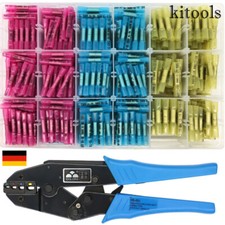  200x Schrumpfverbinder Quetschverbinder Stoßverbinder Crimpzange Kabelverbinder