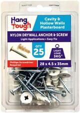 25 Stück Nylon Trockenbau Hohlwanddübel Driva selbstbohrend & Schrauben