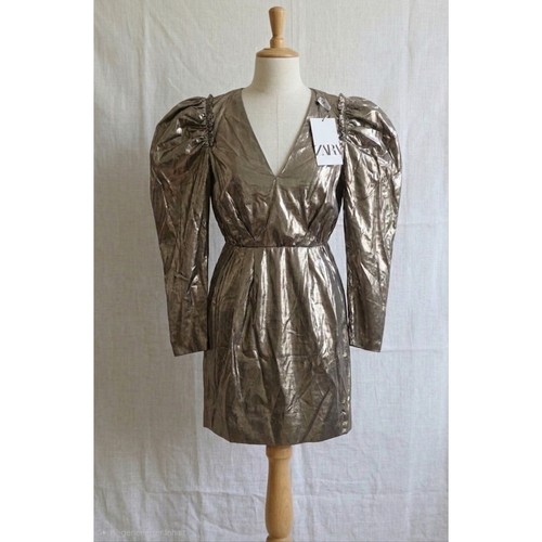 Zara metallic kleid mit - zara,
