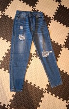 Jeans 36 (S) blau, Fransen