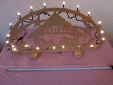 Großer Lichterbogen Schwibbogen Holz Weihnachten Maria Josef Stall beleuchtet