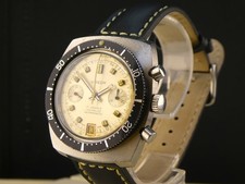 URECH Diver Taucher Chronograph Vintage   ref. valjoux 7734  Edelstahl swiss