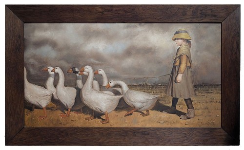 Gänsehirtin mädchen gänse - mädchen,