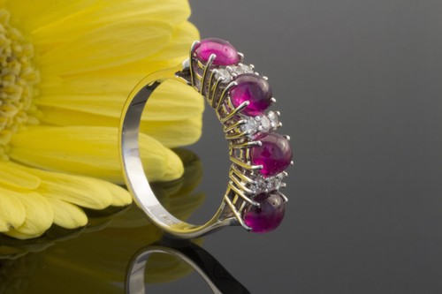 Rubin cabochon ring mit - rubin,