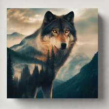 Mystischer Wolf im Wald | Poster oder Leinwand | Nordische Natur Wandkunst
