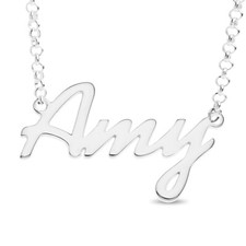 Personalisierte Halskette mit Ihrem Namen Amy Namensschild Anhänger Sterlingsilber