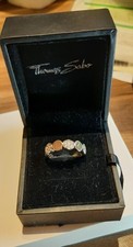 THOMAS SABO Ring Kugeln 925 Sterlingsilber vergoldet mit Steine