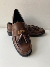 Zara Kunst Leder Loafer Halb Schuhe Braun Gr. 39 Neu 