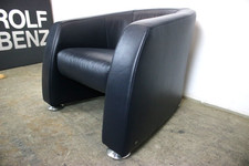 Rolf Benz EGO Sessel Einsitzer Sofa Echtleder Dunkelblau Designer