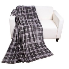 Wohndecke Flanelldecke Grau
